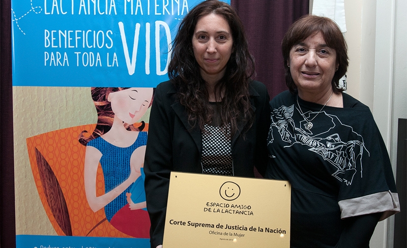 La Oficina de la Mujer de la Corte Suprema recibió un reconocimiento por su Espacio para la Lactancia